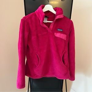 Patagonia Pink Fleece Quarter Button Sweatshirt Size S